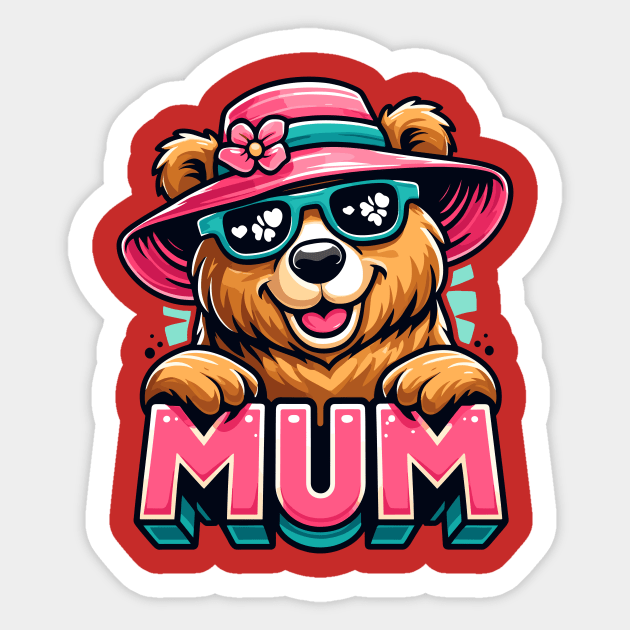 Mothers Day T-Shirt, Mother Bear, My Mum is the best Sticker by Vinokurio